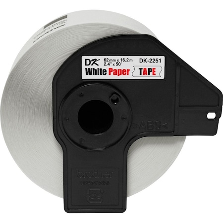 Brother Label Tape Cartridge, Black/White/Red, Labels/Roll: Continuous DK2251