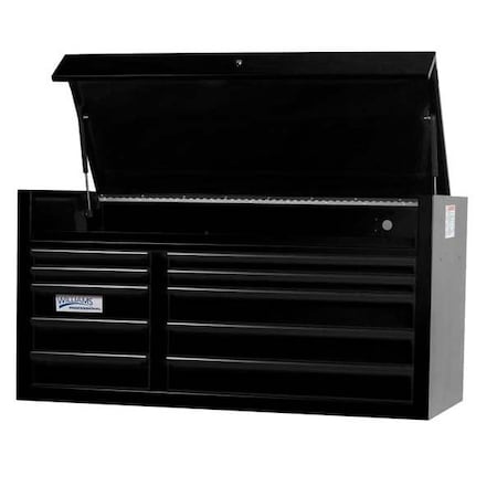 Williams Professional Top Chest, 10 Drawer, Black, Steel, 55 in W x 24 in D x 28-1/2 in H JHWW55TC10B