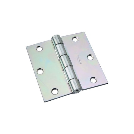 National Hardware Utility Hinge, 3-1/2 in W Frame Leaf, 0.11 in Thick Frame Leaf, Steel, Zinc, Riveted Pin N140-616
