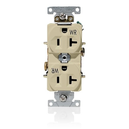 Leviton Duplex Receptacle Outlet, 20A, Ivory, 125V WBR20-I
