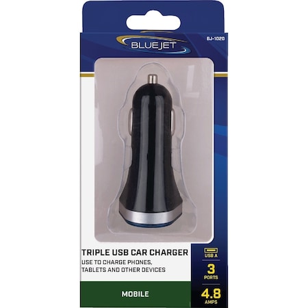 Blue Jet 12V Triple USB-A Car Charger BJ-1020