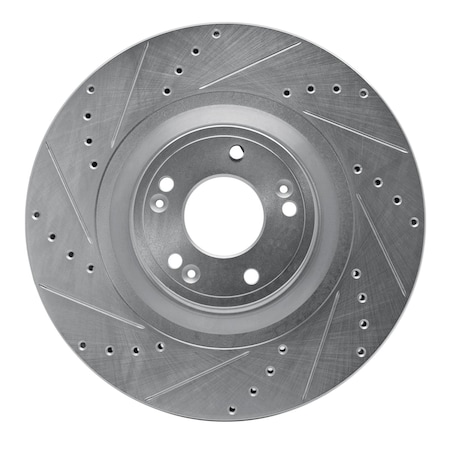 Dynamic Friction Co DFC Brake Rotor - Drilled and Slotted - Silver 631-03040L