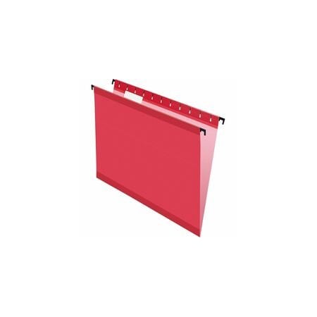 Pendaflex SureHook 1/5 Tab Cut Letter Recycled Hanging Folder, 8 1/2in x 11in, Red, Acid-free, Durable, 20PK 615215RED