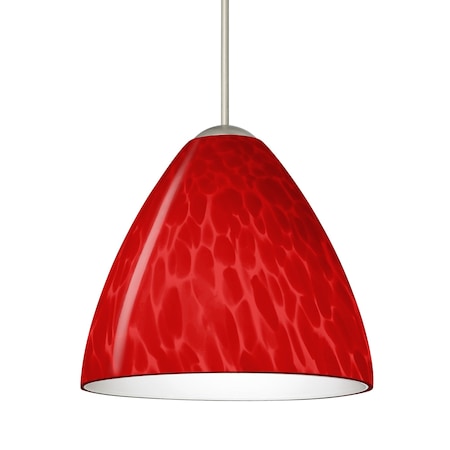 Besa Lighting Besa Mia Pendant, Red Cloud, Satin Nickel Finish, 1x 50W MAX GY6.35 Base 1XT-1779RC-SN
