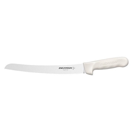 Dexter Russell Bread Slicer, 10In, Curved, Scalloped, White 18173