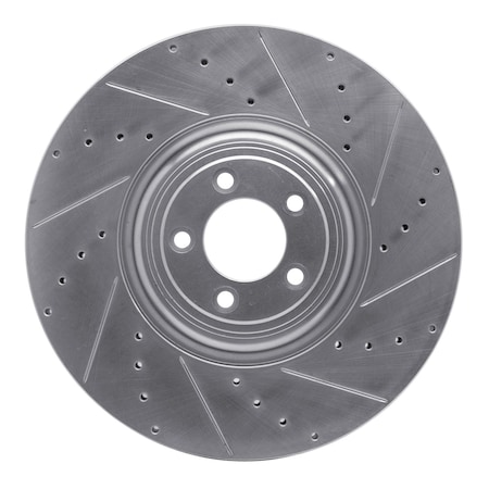 Dynamic Friction Co DFC Brake Rotor - Drilled and Slotted - Silver 631-20026R