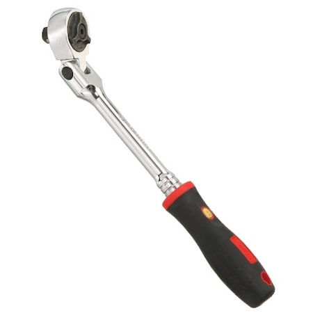 Genius Tools 3/8in Dr. 72-tooth reversible flex-head ratchet w/comfort grip handle 270mml 383363S