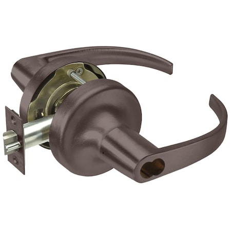 Yale Grade 2 Entry Cylindrical Lock, Pacific Beach Lever, LFIC 6-Pin Less Core, Dark Oxidized Bronze Fin PB5307LN ICLC 613E