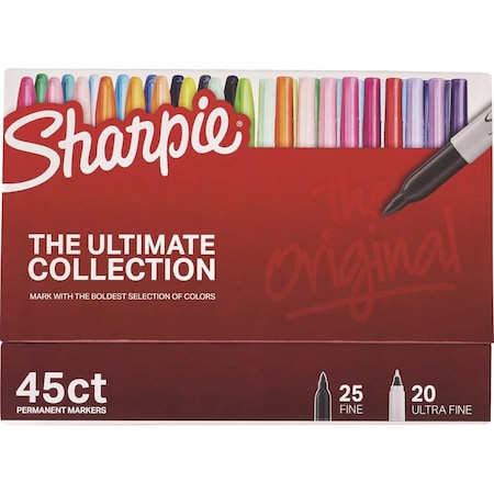 Sanford Sharpie, PERMANENT MARKERS ULTIMATE COLLECTION, ASSORTED TIPS, ASSORTED COLORS, 45PK 2011580
