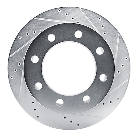 Dynamic Friction Co DFC Brake Rotor - Drilled and Slotted - Silver 631-47090R
