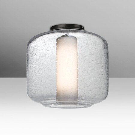 Besa Lighting Besa Niles 10 Ceiling, Clear Bubble/Opal, Black, 1x60W MAX E26 base NILES10COC-BK