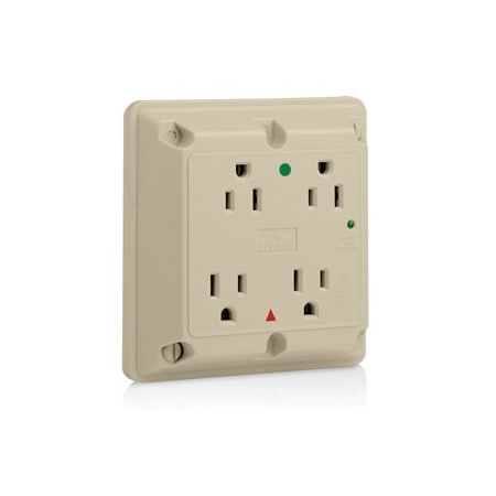 Leviton Surge Protector Four-In-1 Receptacle, 15 Amp, 125 Volt, 5-15R NEMA, Ivory 8480-IGI