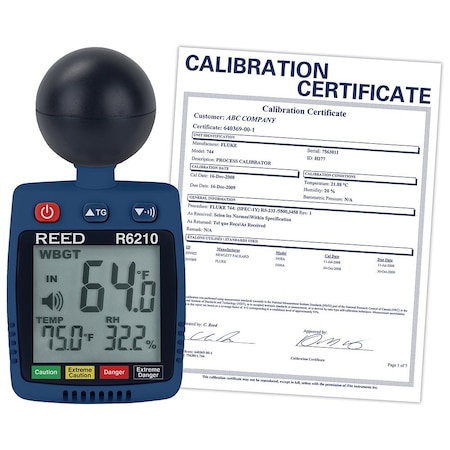 Reed Instruments Heat Stress Meter with Cal Certificate R6210-NIST