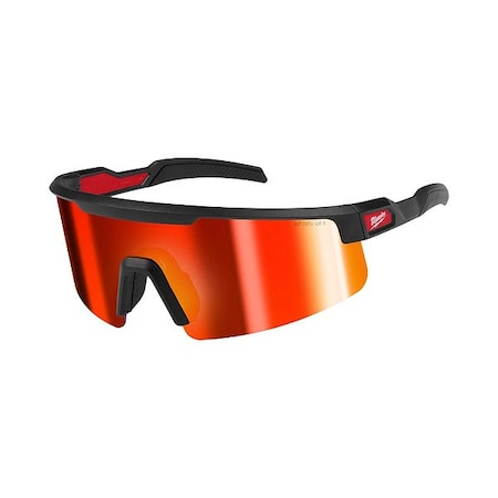 Milwaukee Tool Safety Glasses, Black, Nylon, Red 48-73-2500