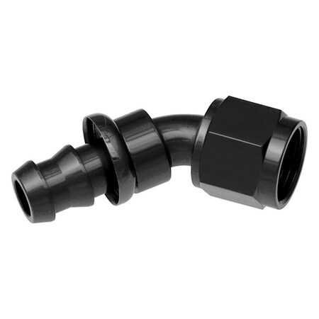 Safety First 12AN 45 deg An-Jic Push Lock Hose End, Black SA3088199