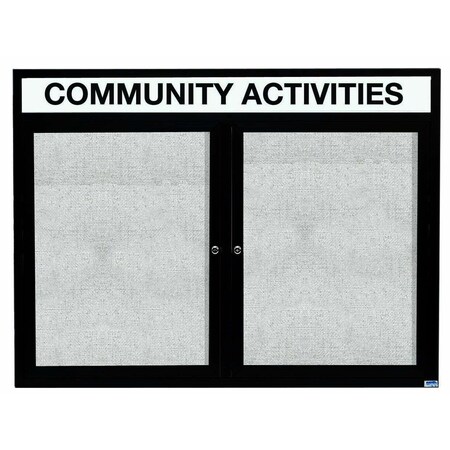 Aarco Illuminated Outdoor Enclosed Bulletin Board w/ Al Frame Header, Bronze Anodized, Neutral 36''Hx48''W ODCC3648RHIBA