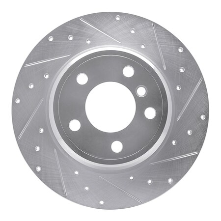 Dynamic Friction Co DFC Brake Rotor - Drilled and Slotted - Silver 631-31136R