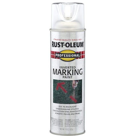 Rust-Oleum Professional Inverted Marking Spray Paint, Clear, 15 oz 2596838