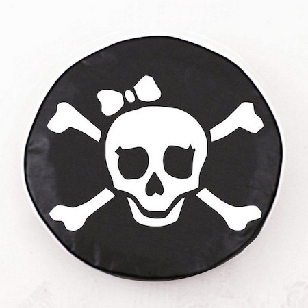 Holland Bar Stool Co 31-1/4" x 12" Pirate Girl (White on Black) Tire Cover TCCPirGrlWBK