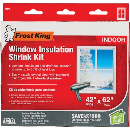 Frost King 42'' x 62'' Indoor Shrink Film Window Kit V73H