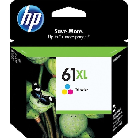Hp High Yield Ink Cartridge, HP 61 XL, Tri-Color CH564WN#140