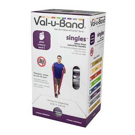 Fabrication Enterprises 5 ft. Singles Val-U-Band Exercise Band, Plum 5 - 30 Each 1561687