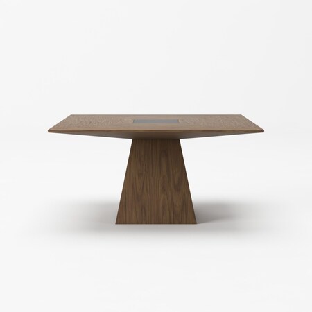 Homeroots 59" Walnut Square Solid Manufactured Wood Dining Table 487375
