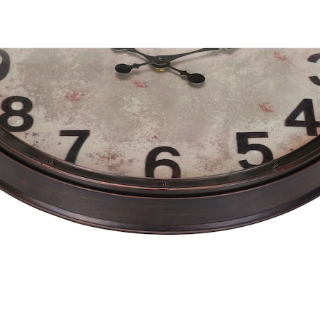 Monarch Specialties Clocks, 20'' Round, Wall Clock, Antique Brown, Transitional I 9054