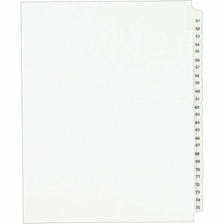 Avery Index, Legal, Sdtab, 51-75 25PK AVE01332