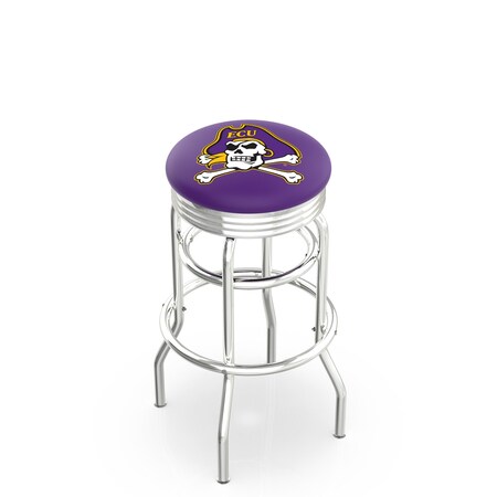Holland Bar Stool Co 30" Chrome 2-Ring East Carolina Swivel Bar Stool, Accent Ring L7C3C30Ecarol