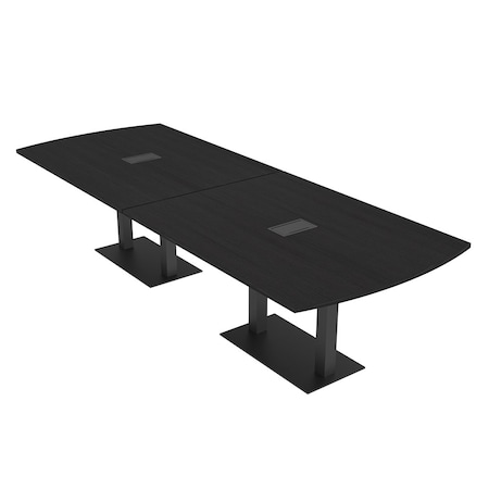 Skutchi Designs Arc Rectangle Meeting Room Table, 45 in W, 120 in L, Black HAR-AREC-48x120-DOU.BK-U999ST19-EBLK