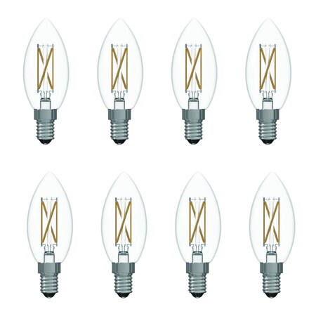 Bulbrite 40w Equivalent Dimmable B11 Vintage Edison Clear LED Light Bulb Candelabra (E12) Base, 3000K, 8PK 861623