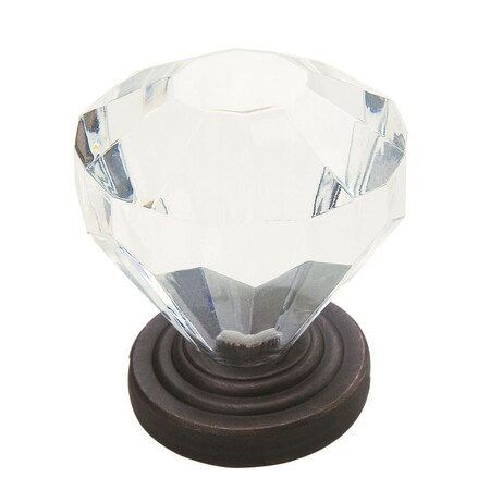 Amerock Traditional Classics 1-1/4 in 32 mm Diameter Clear/Oil-Rubbed Bronze Cabinet Knob - 5 Pack, 5PK 5PK14303ORB