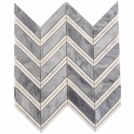 Apollo Tile 11x12 Bardiglio Nuvolato, Bianco Carrara Marble Floor and Wall Mosaic Tile 4.51 sqft/case, 5PK APLKB88CV01A