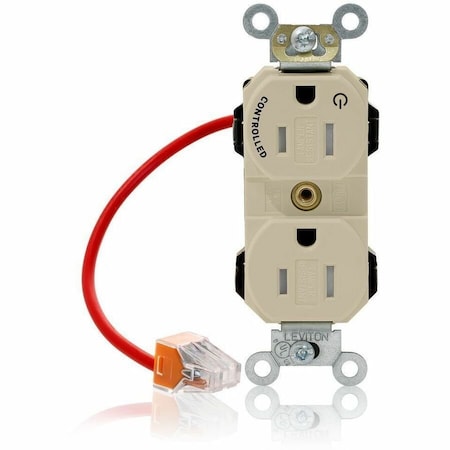 Leviton Straight Blade Receptacle, 5-15R, 15 A, 125V AC, Self-Grounded MT562-1CI