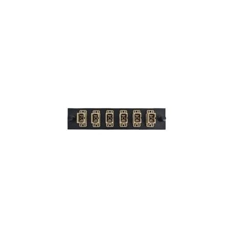 Cable Wholesale LGX Compatible Adapter Plate featuring a Bank of 6 Multimode SC Connectors in Beige for OM1 and 68F3-10060