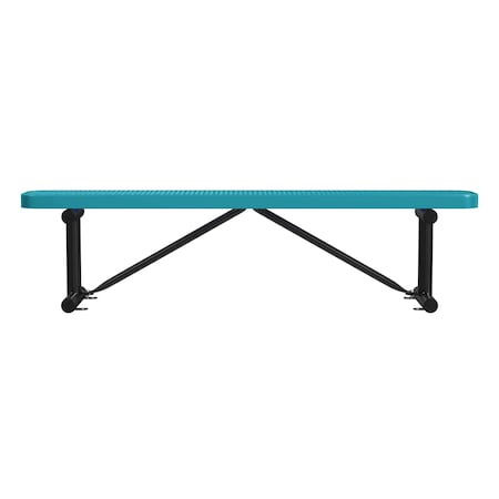 Leisure Craft Bench w/o Back, Surface Mount, 6ft., Teal B6XPSM-TEAL