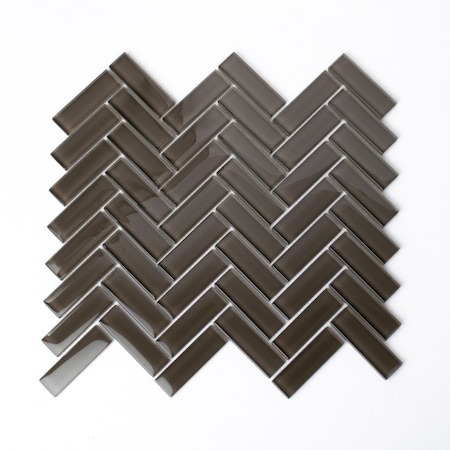 Apollo Tile Ash Gray 11 in x 12.6 in Glass Glossy Floor and Wall Mosaic Tile 4.81 sqft/case, 5PK APLHB88098A