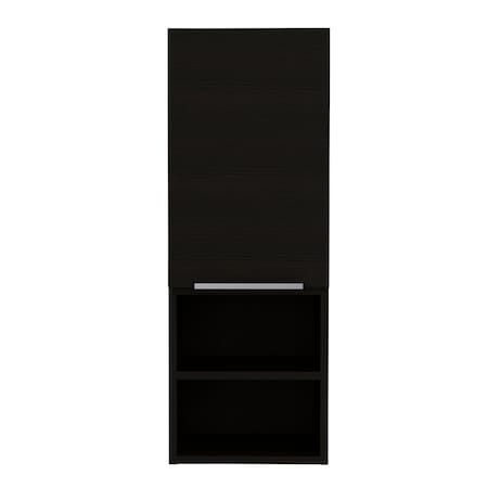 Homeroots 12" Black Wood Floating Single Door Bathroom Vanity And Medicine Cabinet 543607