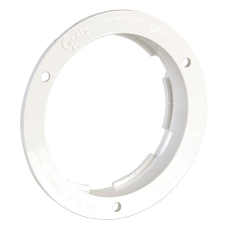 Grote Lighting 4in Round White Polycarbonate Theft-Resistant Flange for Lights, Screw Mount 92510