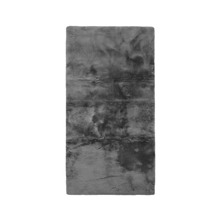 Homeroots 60" X 30" Charcoal Plain Weave Sheepskin Throw Blanket 480430
