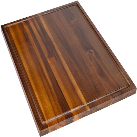 Happimess Eldridge Extra Large 24"W x 18"D Handcrafted Acacia Wood Grain Thick Reversible Cutting Board w/Jui CUT1000B