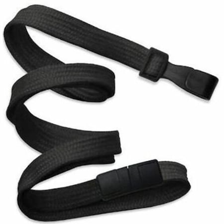 Brady LANYARD STANDARD, BLACK, 3/8in, FLAT BRAIDED, WOVEN LANYARD, UNPRINTED, POLYESTER MATERIAL,  2137-4744