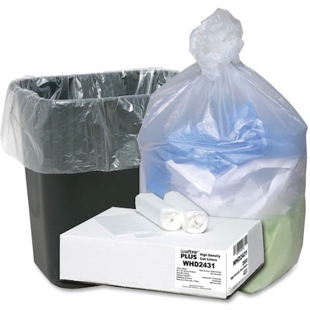 Ultra Plus 16 gal Trash Bags, 24 in x 33 in, Light-Duty, 8 microns, Natural WHD2431