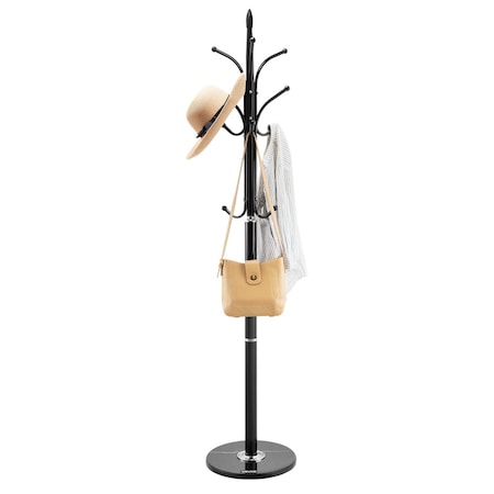 Vevor Freestanding Coat Rack Coats Tree Stand with Stable Marble Base & 6 Hooks GH-6206s
