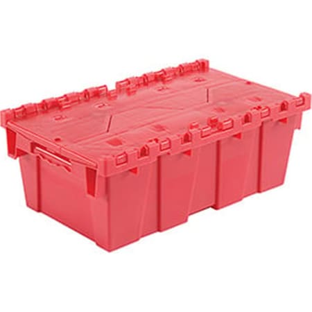 19.625 x 11.875 x 7 in. Plastic Storage Totes with Shipping Hinged Lid, Red