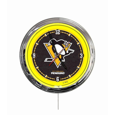 Holland Bar Stool Pittsburgh Penguins 16 LED Wall Clock ClkL16
