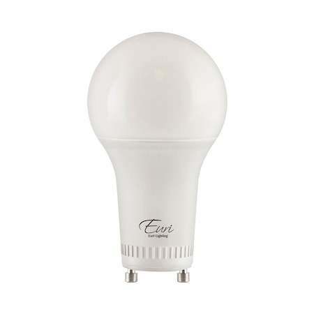 Euri Lighting A19 LED Bulbs, 8W, 800 lm, 60W Eq., 3000K, GU24, Dimmable, UL, 2PK EA19-8W2020eG-2