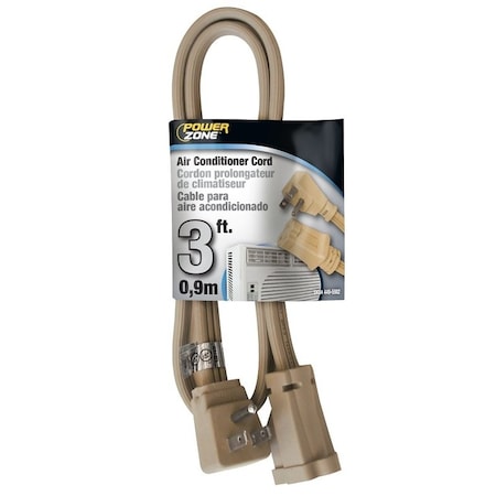 Powerzone SPT-3 Extension Cord, 14 AWG, Indoor, 14/3, Beige, Vinyl OR681503