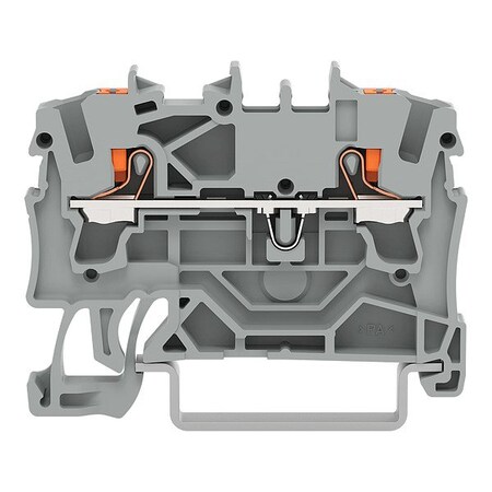 Wago Terminal Block, 1.9" L, 1.55" W, 800V, Gray 2202-1201